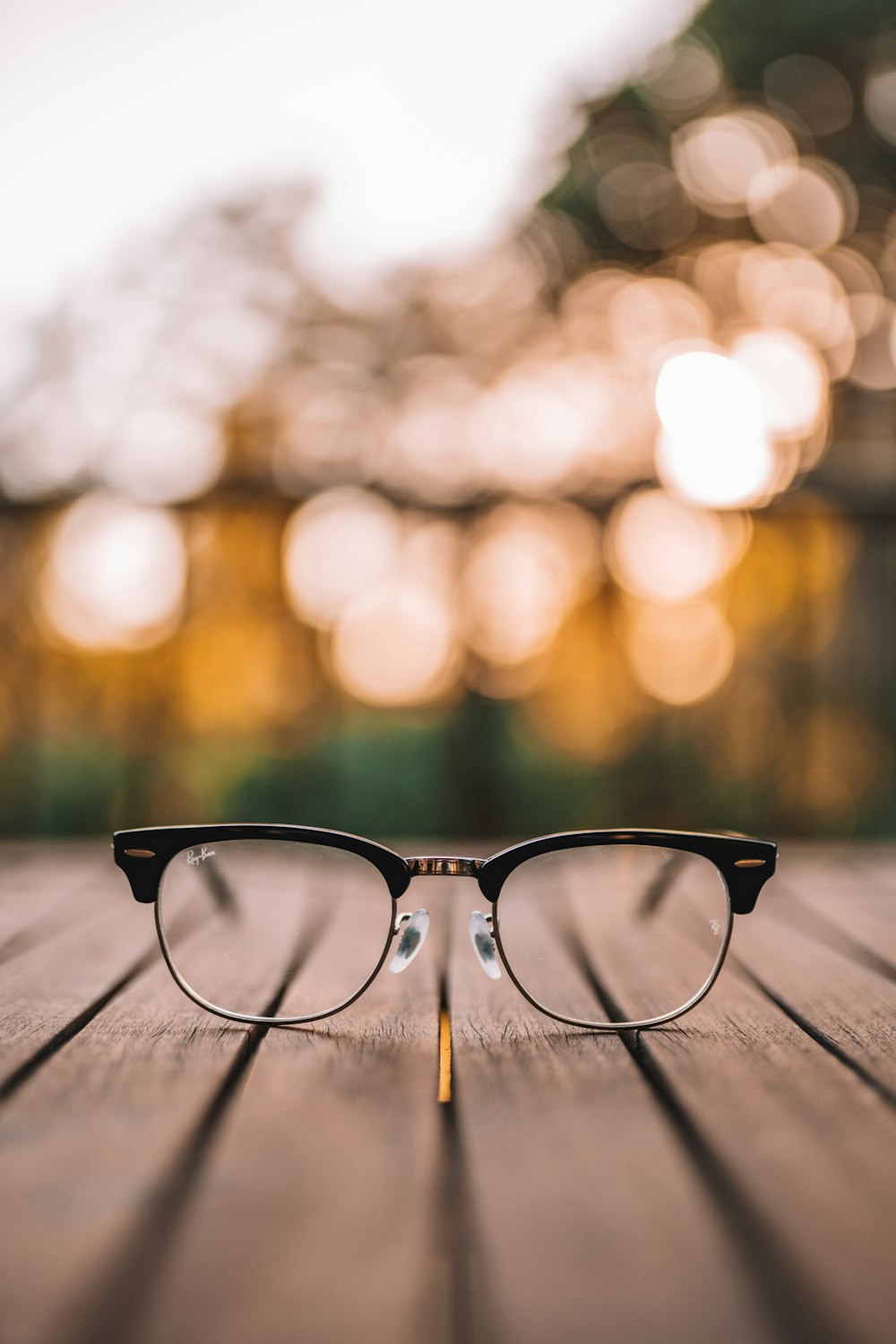 prescription eyeglasses resting on a table in Virginia Beach, VA